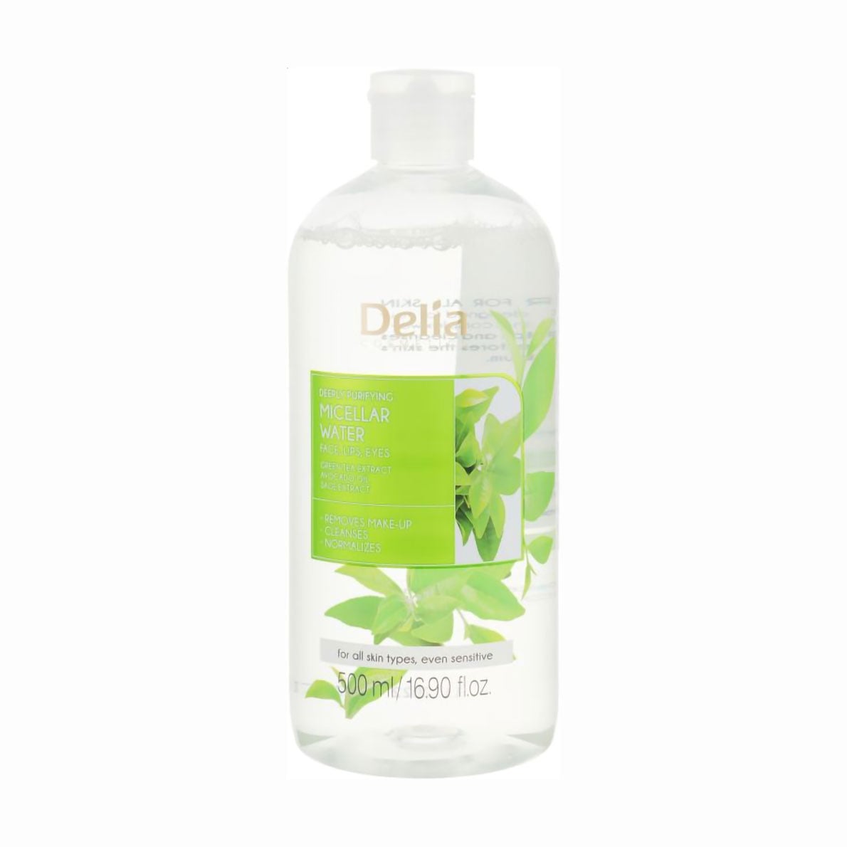 Очищувальна міцелярна вода Delia Cosmetics Green Tea Extract Micellar Water з екстрактом зеленого чаю, 500 мл